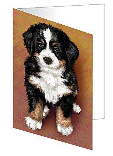 Bernese Mountain Puppy Dog Handmade Artwork Assorted Pets Greeting Cards and Note Cards with Envelopes for All Occasions and Holiday Seasons