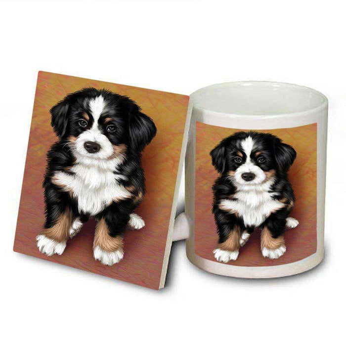 Bernese Mountain Puppy Dog Mug and Coaster Set