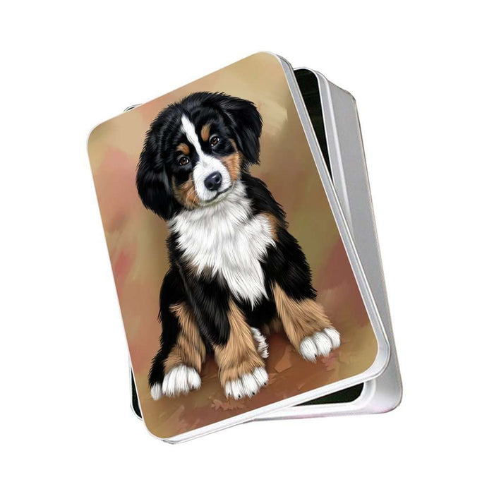 Bernese Mountain Puppy Dog Photo Storage Tin