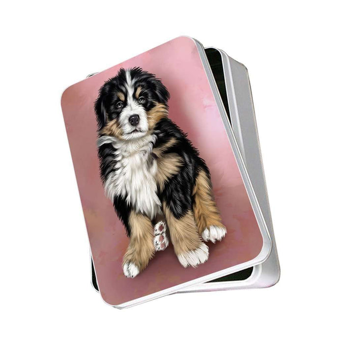 Bernese Mountain Puppy Dog Photo Storage Tin