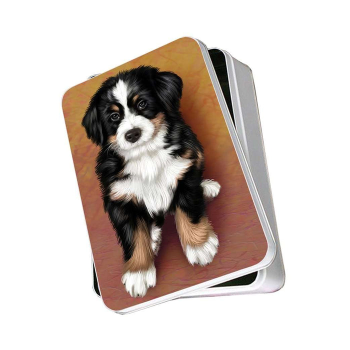 Bernese Mountain Puppy Dog Photo Storage Tin