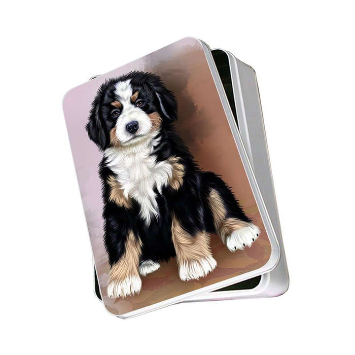 Bernese Mountain Puppy Dog Photo Storage Tin