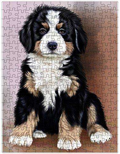 Bernese Mountain Puppy Dog Puzzle with Photo Tin
