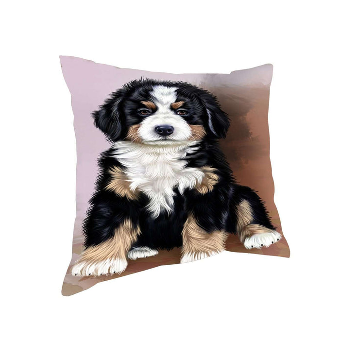 Bernese Mountain Puppy Dog Throw Pillow