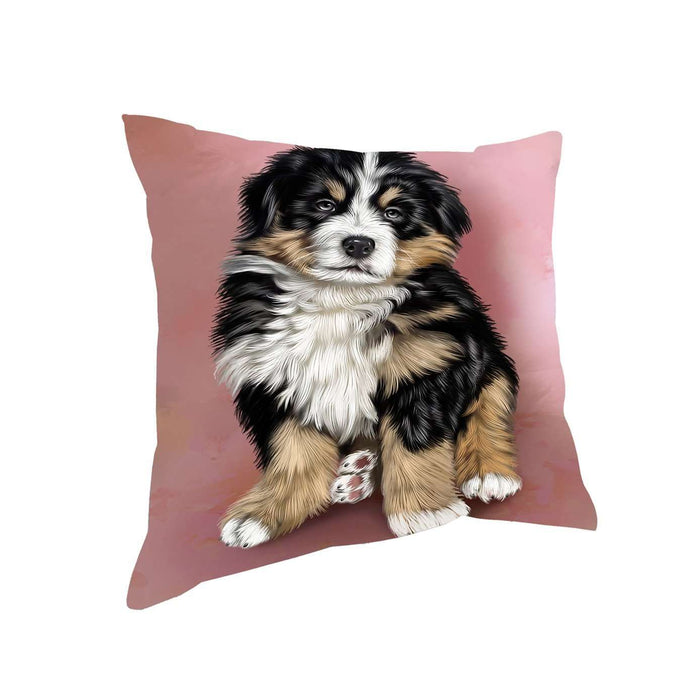 Bernese Mountain Puppy Dog Throw Pillow