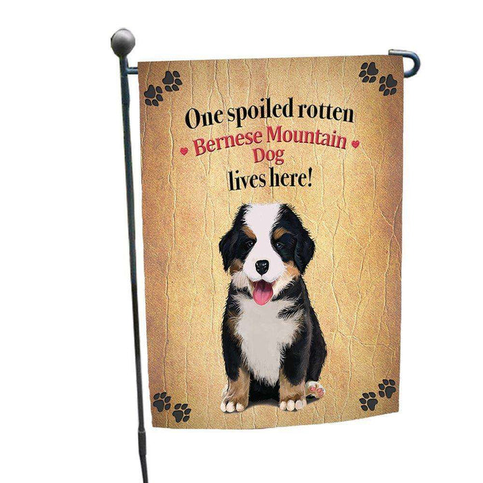 Bernese Mountain Spoiled Rotten Dog Garden Flag