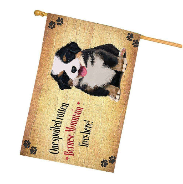 Bernese Mountain Spoiled Rotten Dog House Flag