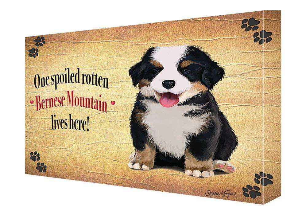 Bernese Mountain Spoiled Rotten Dog Painting Printed on Canvas Wall Art Signed