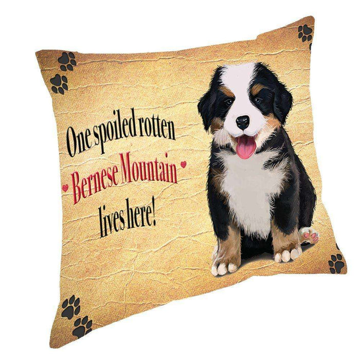 Bernese Mountain Spoiled Rotten Dog Throw Pillow