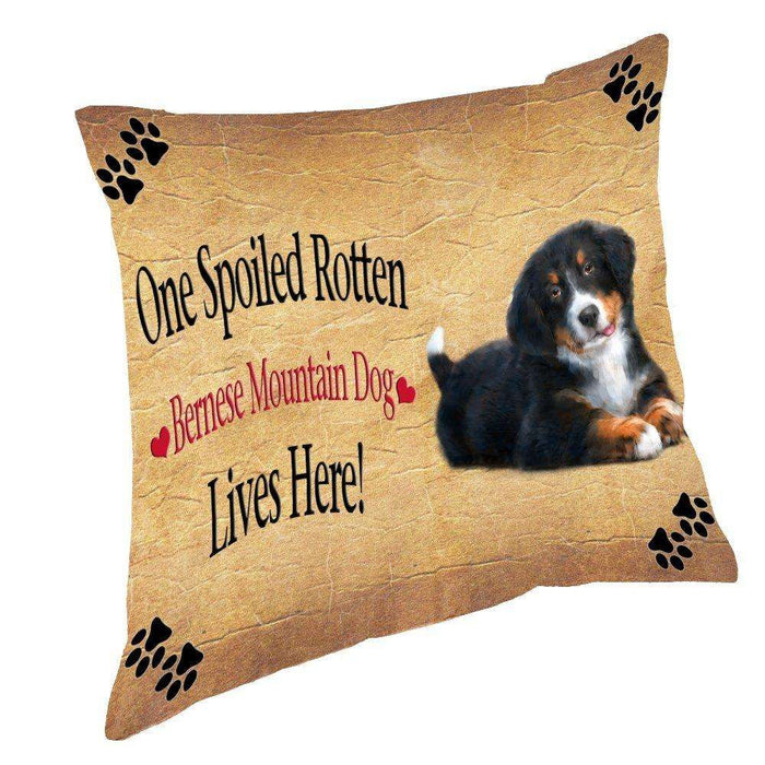 Bernese Mountain Spoiled Rotten Dog Throw Pillow