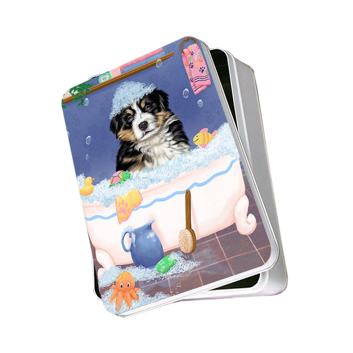 Rub A Dub Dog In A Tub Bernese Dog Photo Storage Tin PITN57251