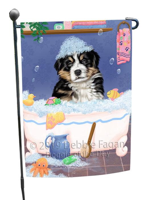 Rub A Dub Dog In A Tub Bernese Dog Garden Flag GFLG66164
