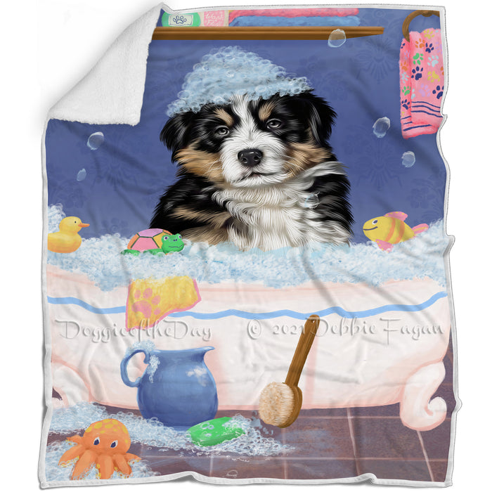 Rub A Dub Dog In A Tub Bernese Mountain Dog Blanket BLNKT143008