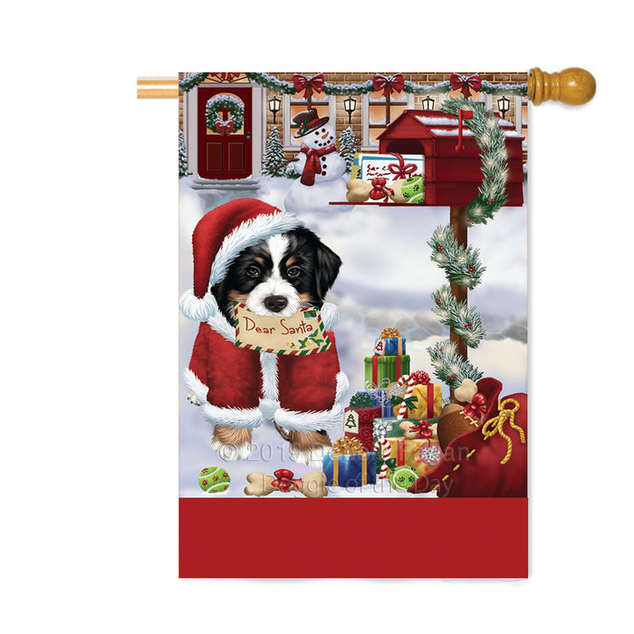 Personalized Happy Holidays Mailbox Bernese Mountain Dog Christmas Custom House Flag FLG-DOTD-A59956