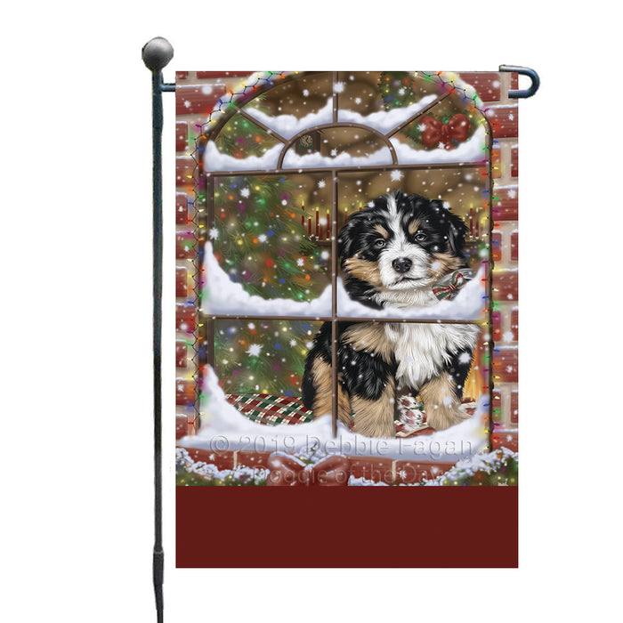 Personalized Please Come Home For Christmas Bernese Mountain Dog Sitting In Window Custom Garden Flags GFLG-DOTD-A60128