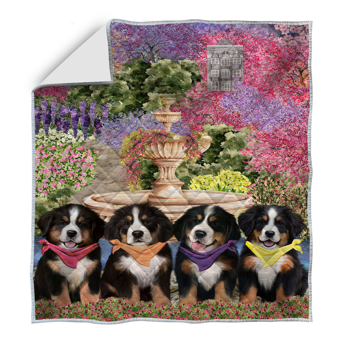 Bernese Mountain Bedding Quilt, Bedspread Coverlet Quilted, Explore a Variety of Designs, Custom, Personalized, Pet Gift for Dog Lovers