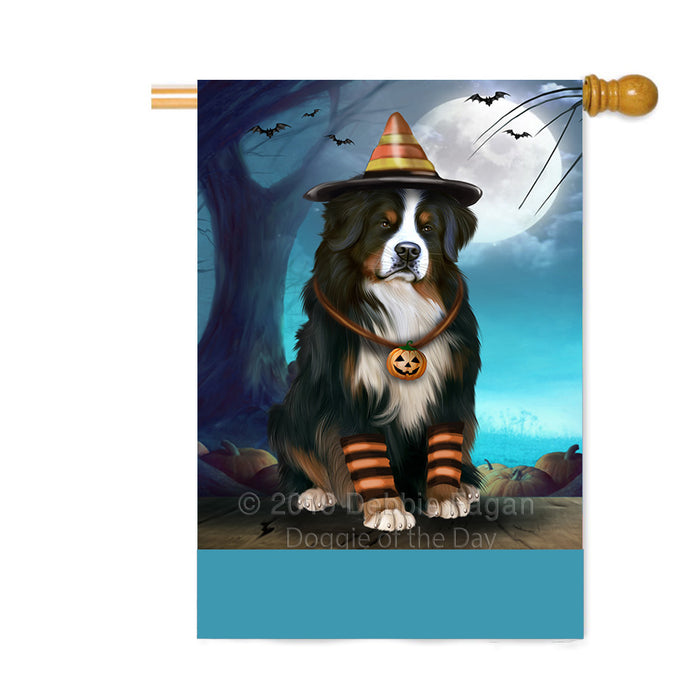 Personalized Happy Halloween Trick or Treat Bernese Mountain Dog Candy Corn Custom House Flag FLG64089