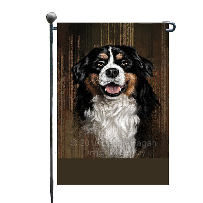 Personalized Rustic Bernese Mountain Dog Custom Garden Flag GFLG63429