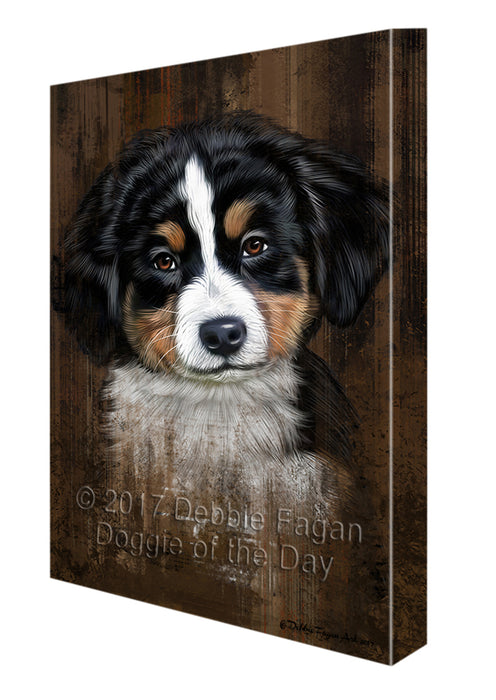 Rustic Bernese Mountain Puppy Canvas Wall Art CVSA49854