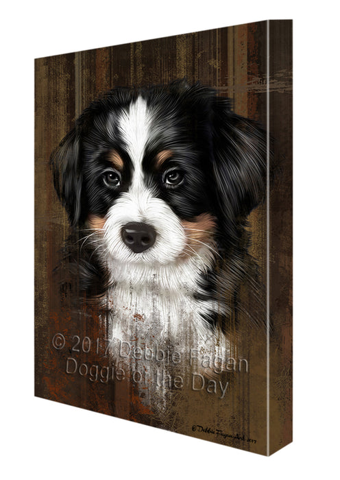 Rustic Bernese Mountain Puppy Canvas Wall Art CVSA49872