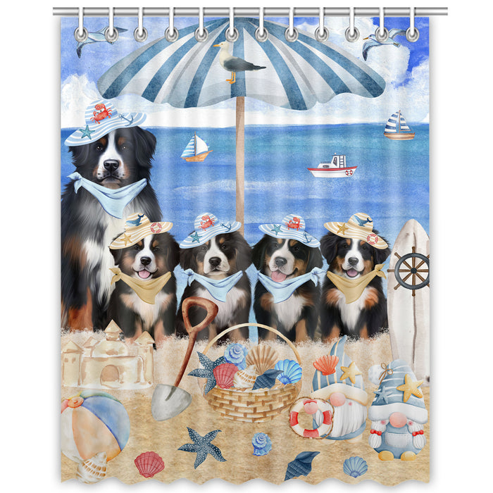 Bernese Mountain Shower Curtain, Explore a Variety of Custom Designs, Personalized, Waterproof Bathtub Curtains with Hooks for Bathroom, Gift for Dog and Pet Lovers