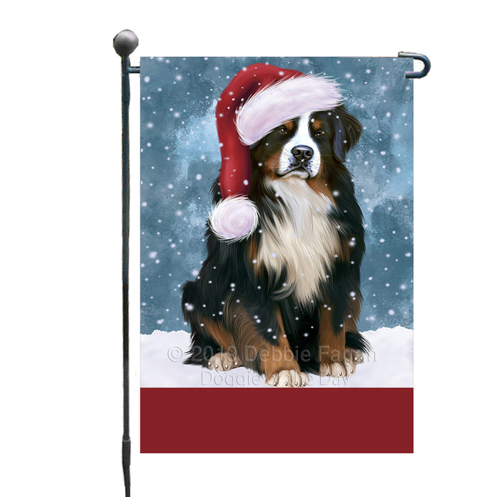 Personalized Let It Snow Happy Holidays Bernese Mountain Dog Custom Garden Flags GFLG-DOTD-A62261