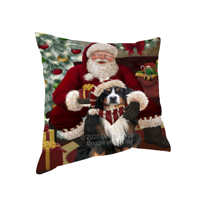 Santa's Christmas Surprise Bernese Mountain Dog Pillow PIL87092