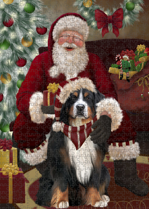 Santa's Christmas Surprise Bernese Mountain Dog Puzzle with Photo Tin PUZL100708