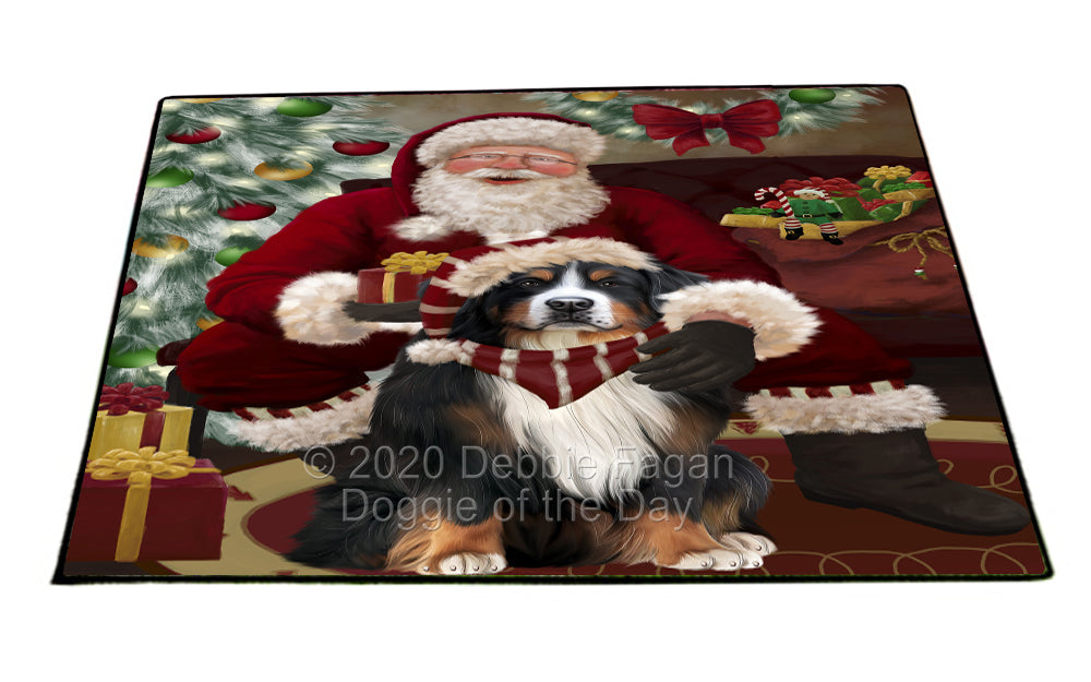 Santa's Christmas Surprise Bernese Mountain Dog Indoor/Outdoor Welcome Floormat - Premium Quality Washable Anti-Slip Doormat Rug FLMS57379