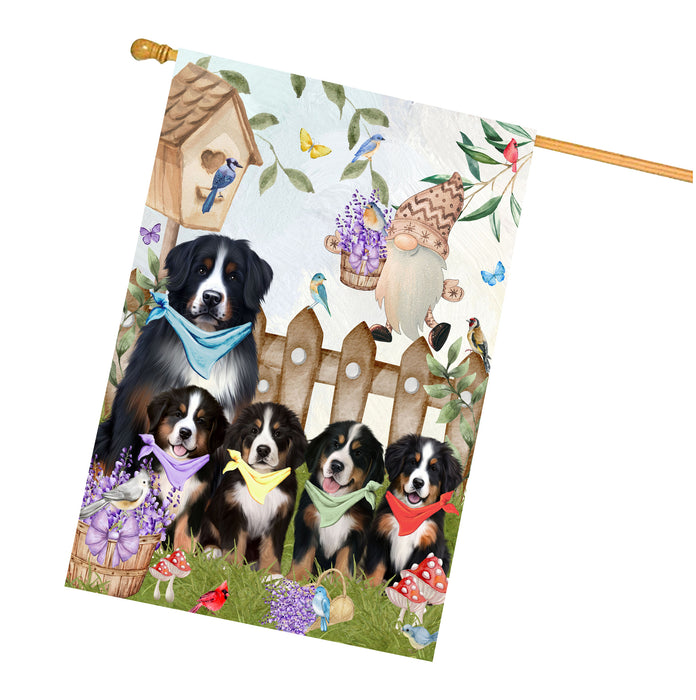 Bernese Mountain Dogs House Flag: Explore a Variety of Designs, Custom, Personalized, Weather Resistant, Double-Sided, Home Outside Yard Decor for Dog and Pet Lovers