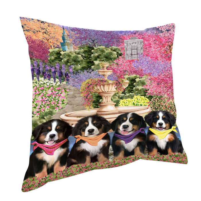 Bernese Mountain Throw Pillow: Explore a Variety of Designs, Cushion Pillows for Sofa Couch Bed, Personalized, Custom, Dog Lover's Gifts