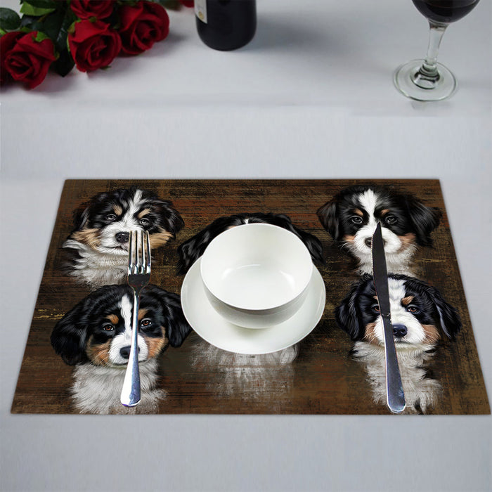 Rustic Bernese Mountain Dogs Placemat