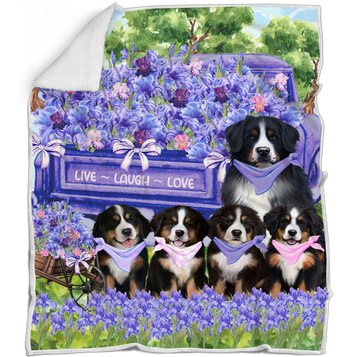 Bernese Mountain Bed Blanket, Explore a Variety of Designs, Custom, Soft and Cozy, Personalized, Throw Woven, Fleece and Sherpa, Gift for Pet and Dog Lovers