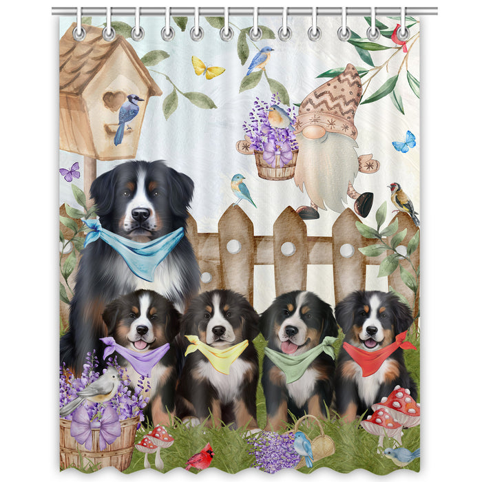 Bernese Mountain Shower Curtain, Explore a Variety of Personalized Designs, Custom, Waterproof Bathtub Curtains with Hooks for Bathroom, Dog Gift for Pet Lovers