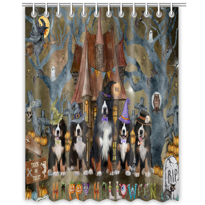 Bernese Mountain Shower Curtain: Explore a Variety of Designs, Custom, Personalized, Waterproof Bathtub Curtains for Bathroom with Hooks, Gift for Dog and Pet Lovers