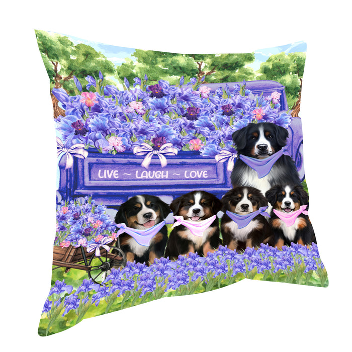 Bernese Mountain Pillow: Cushion for Sofa Couch Bed Throw Pillows, Personalized, Explore a Variety of Designs, Custom, Pet and Dog Lovers Gift