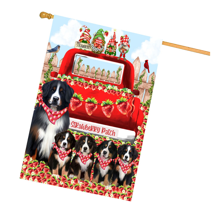 Bernese Mountain Dogs House Flag: Explore a Variety of Custom Designs, Double-Sided, Personalized, Weather Resistant, Home Outside Yard Decor, Dog Gift for Pet Lovers
