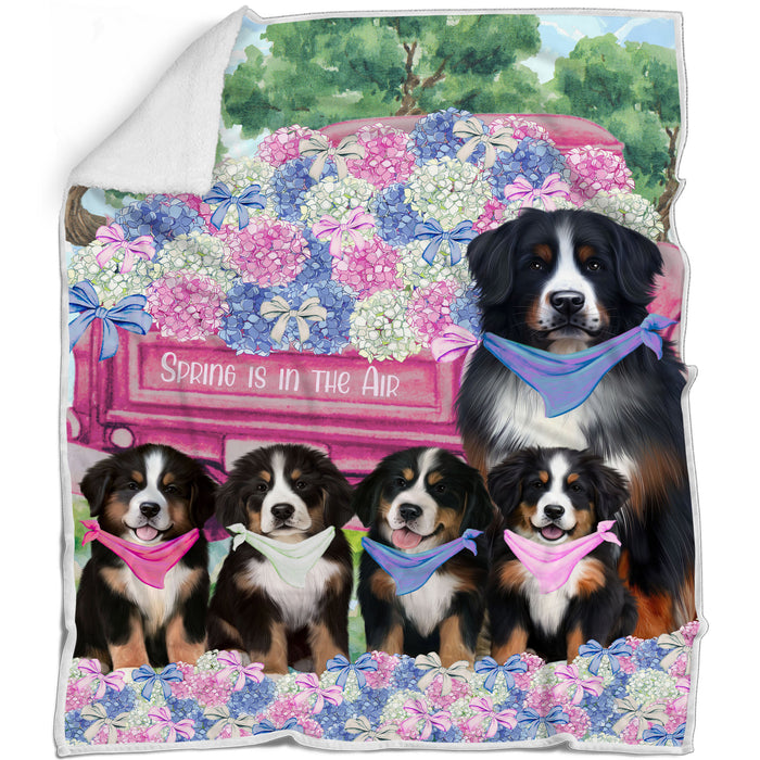 Bernese Mountain Bed Blanket, Explore a Variety of Designs, Custom, Soft and Cozy, Personalized, Throw Woven, Fleece and Sherpa, Gift for Pet and Dog Lovers