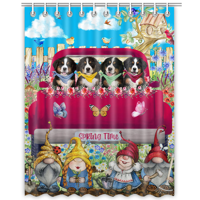 Bernese Mountain Shower Curtain, Explore a Variety of Personalized Designs, Custom, Waterproof Bathtub Curtains with Hooks for Bathroom, Dog Gift for Pet Lovers