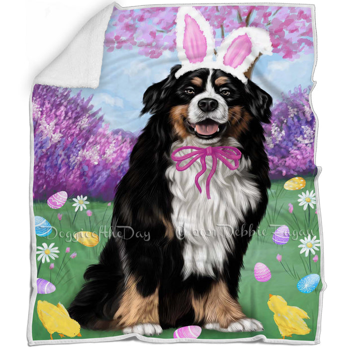 Bernese Mountain Dog Easter Holiday Blanket BLNKT57054