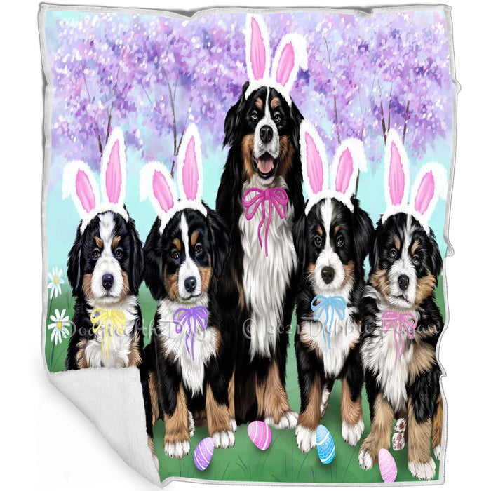 Bernese Mountain Dogs Dog Easter Holiday Blanket BLNKT57801