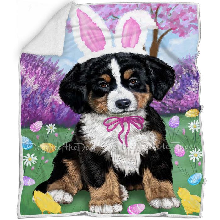 Bernese Mountain Dog Easter Holiday Blanket BLNKT57063