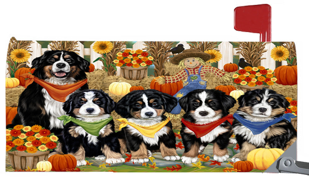 Magnetic Mailbox Cover Harvest Time Festival Day Bernese Mountain Dogs MBC48017