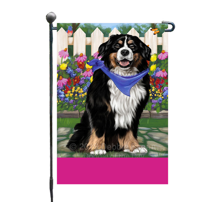 Personalized Spring Floral Bernese Mountain Dog Custom Garden Flags GFLG-DOTD-A62748