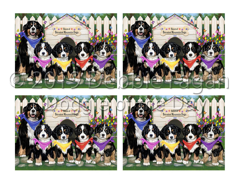 Spring Dog House Bernese Mountain Dogs Placemat