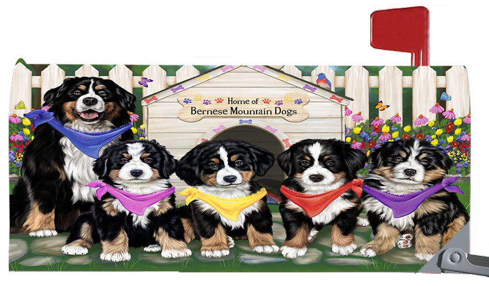 Spring Dog House Bernese Mountain Dogs Magnetic Mailbox Cover MBC48619