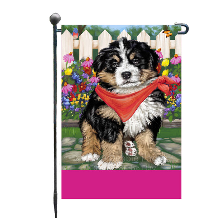 Personalized Spring Floral Bernese Mountain Dog Custom Garden Flags GFLG-DOTD-A62750