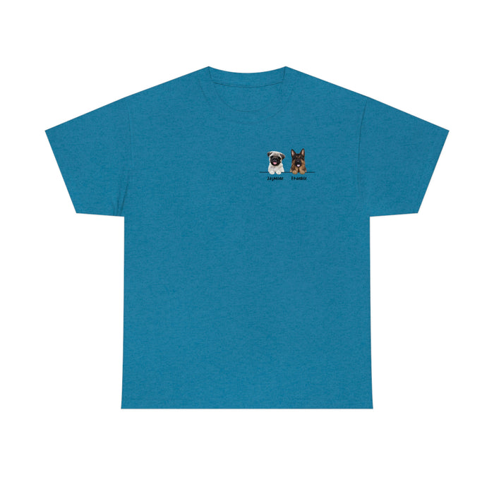 Personalized Dog Fun Custom Mom Dad Gift T-Shirt Unisex Heavy Cotton Tee