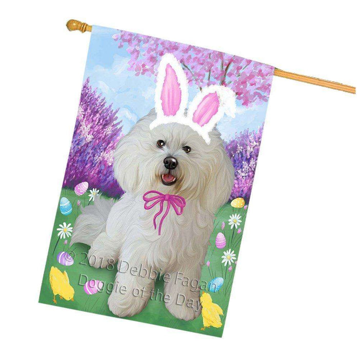 Bichon Frise Dog Easter Holiday House Flag FLG49017