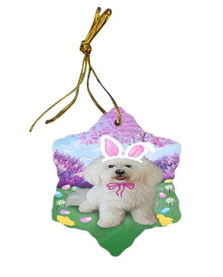 Bichon Frise Dog Easter Holiday Star Porcelain Ornament SPOR49044